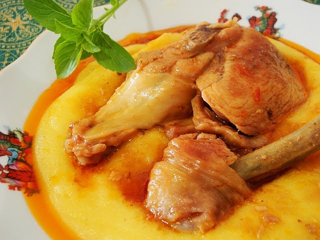 como fazer polenta com frango